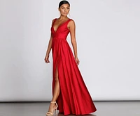 Ellen Deep V Slit Gown