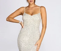 Odessa Sequin Mesh Evening Gown