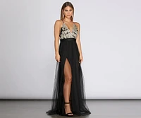 Arya Formal Embroidered Tulle Dress