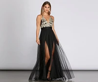 Arya Formal Embroidered Tulle Dress