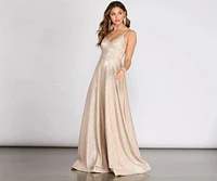 Aime Glitter A-Line Gown