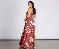 Danya Scuba Floral A-Line Dress