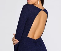 Graceann Open Back Glitter Dress