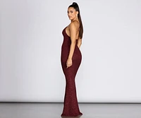 Khloe Long Glitter Formal Gown