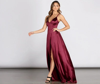 Monique Formal Satin A-Line Dress