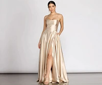 Kaia Satin A-Line Dress