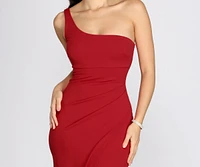 Lorena One Shoulder Crepe Dress