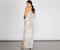 Sage One Shoulder Sequin Dress