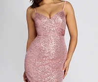 Fonda Sequin Wrap Evening Gown