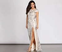 Riva Cowl Back Sequin Dress