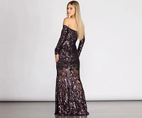 Daphne Sequin Off Shoulder Mermaid Dress