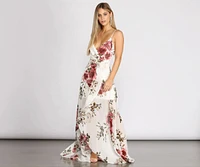 Claire Floral Chiffon Wrap Dress