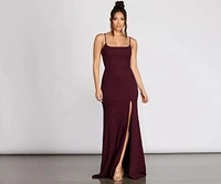 Sawyer Glitter High Slit Dress