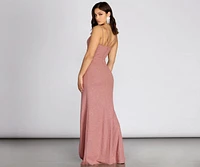 Stacia Glitter Crepe Formal Dress