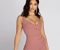 Stacia Glitter Crepe Formal Dress