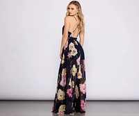 Malie Formal Floral Chiffon Dress