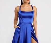 Haisley Formal Satin A-Line Dress