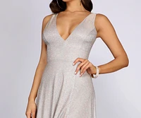 Marie-Anne Glitter High Slit Dress