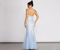 Ciara Glitter Tulle Mermaid Dress