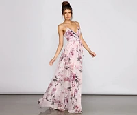 Dana Floral Chiffon Tie-Front Dress