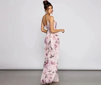 Dana Floral Chiffon Tie-Front Dress