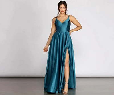 Dawn Formal Sleeveless Satin Dress