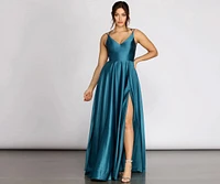 Dawn Formal Sleeveless Satin Dress