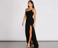 Elyse One Shoulder Tie Back Mermaid Dress