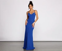 Tyler Crepe Lattice Back Formal Dress