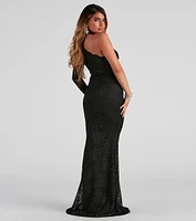 Brea Formal Lace One Shoulder Dress