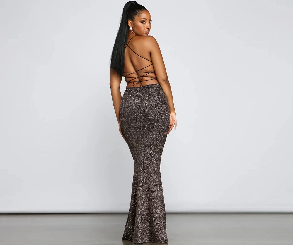 Jessica Glitter Knit Mermaid Dress