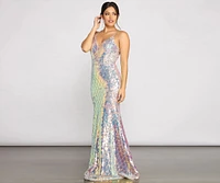 Ariel Formal Iridescent Sequin Dress