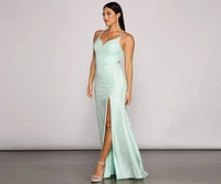 Nani Formal High Slit Lurex Dress