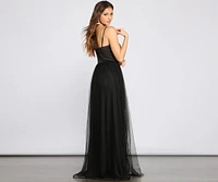 Bria Mesh Tulle Corset Gown