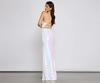 Brenna High-Slit Sequin Mermaid Dress