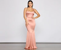 Candace Satin Ruched Mermaid Dress