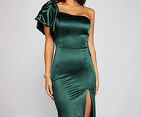 Charmaine Formal One-Shoulder Satin Dress