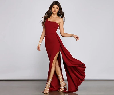 Peyton One Shoulder Crepe Dress