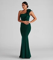 Diana Formal One-Shoulder Ruffle Dress