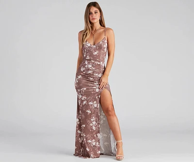 Isla Formal High Slit Floral Dress