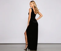 Siona Formal Heat Stone Velvet Dress