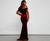 Moira Off-The-Shoulder Velvet Mermaid Dress