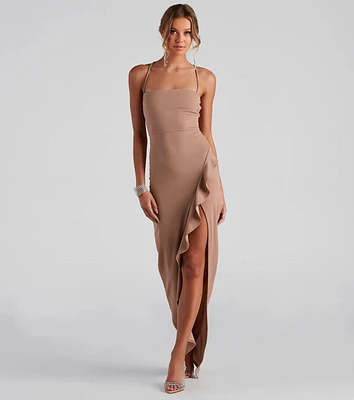 Tiffany Sleeveless High Slit Formal Dress