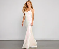 Irene Sequin Floor-Length Formal Dress