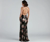 Karissa Sequin Floral High Slit Formal Dress