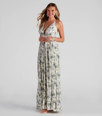 Zaya Formal Floral Chiffon Dress