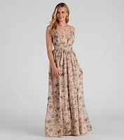 Veronica Formal Floral Chiffon A-Line Dress