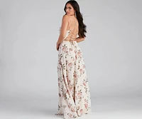 Geneviève Floral Chiffon Wrap Dress