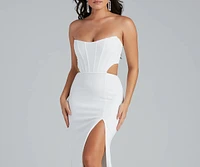 Hallie Formal High Slit Corset Dress