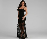 Anahi Crepe And Lace Mermaid Dress